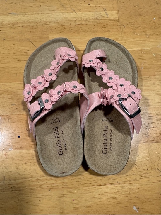 Giulia Palai Other - Giulia Palai Pink Floral Double-Strap Kids Sandals with Buckle